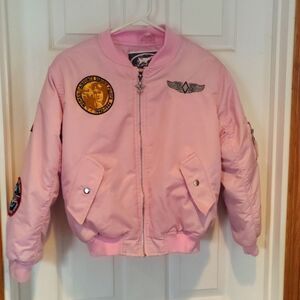 Up and Away Fly Girl Top Gun pink winter jacket size 10/Med